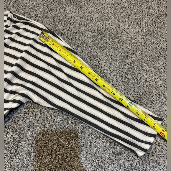 GAP Size L Cotton Knit Ivory Gray Striped Nautical Dress Rope Bow Belt R $69 - Picture 8 of 11